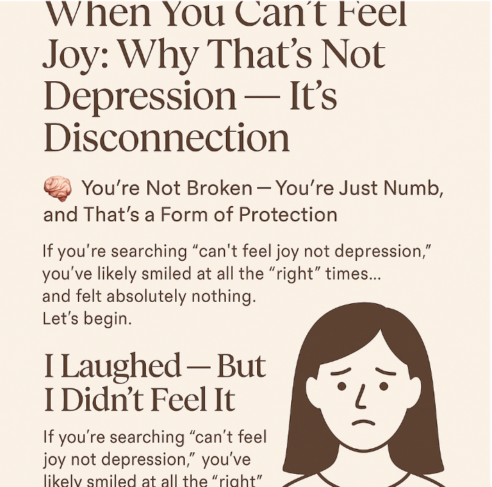 can’t feel joy not depression disconnection