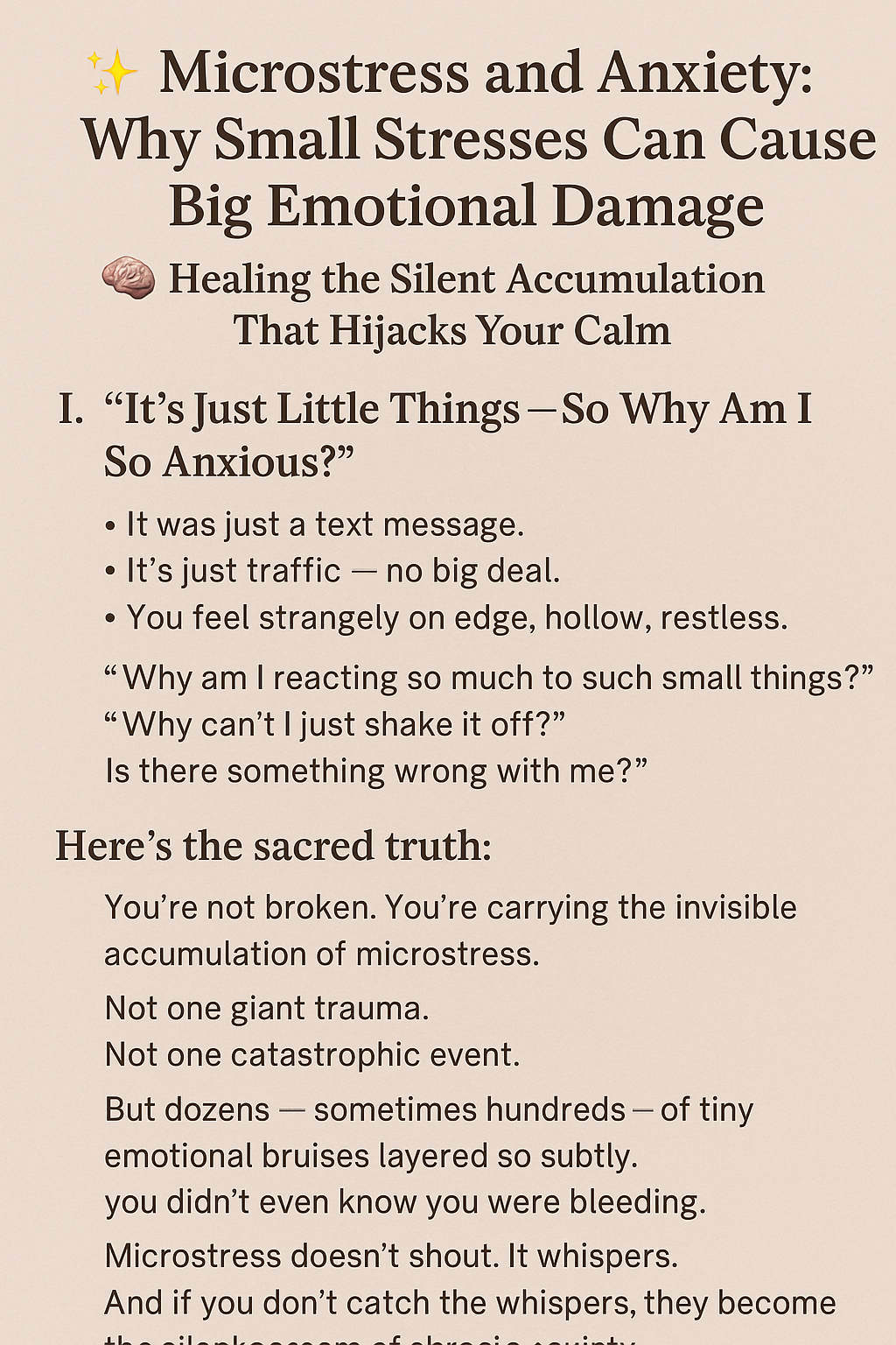 healing microstress and anxiety effects
