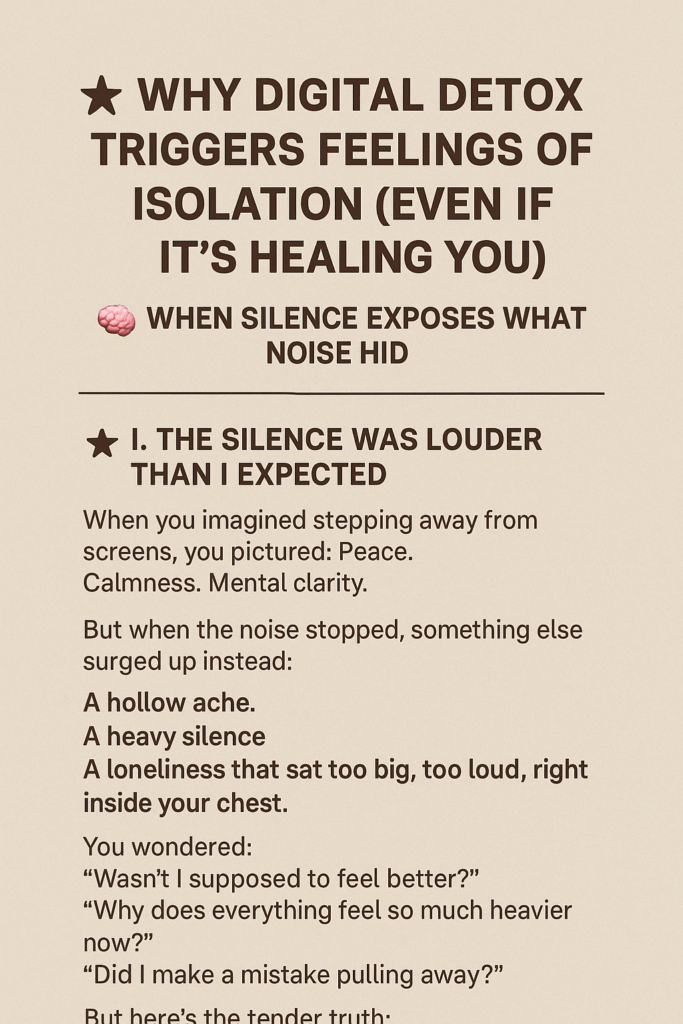 isolation after digital detox healing