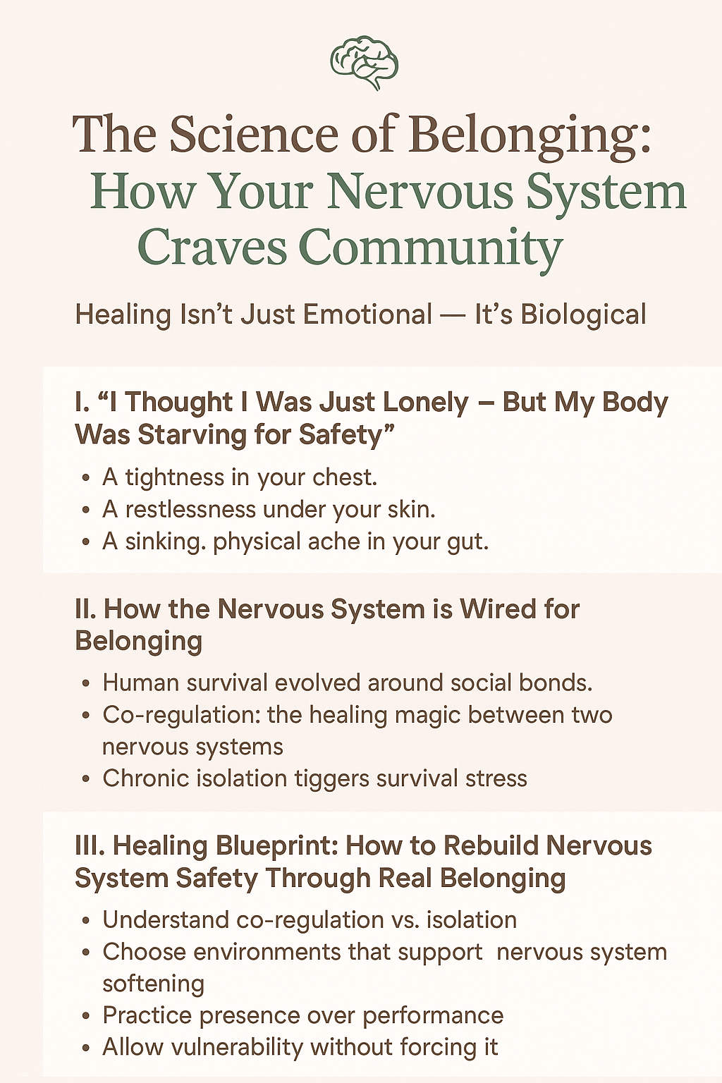 nervous system and belonging healing