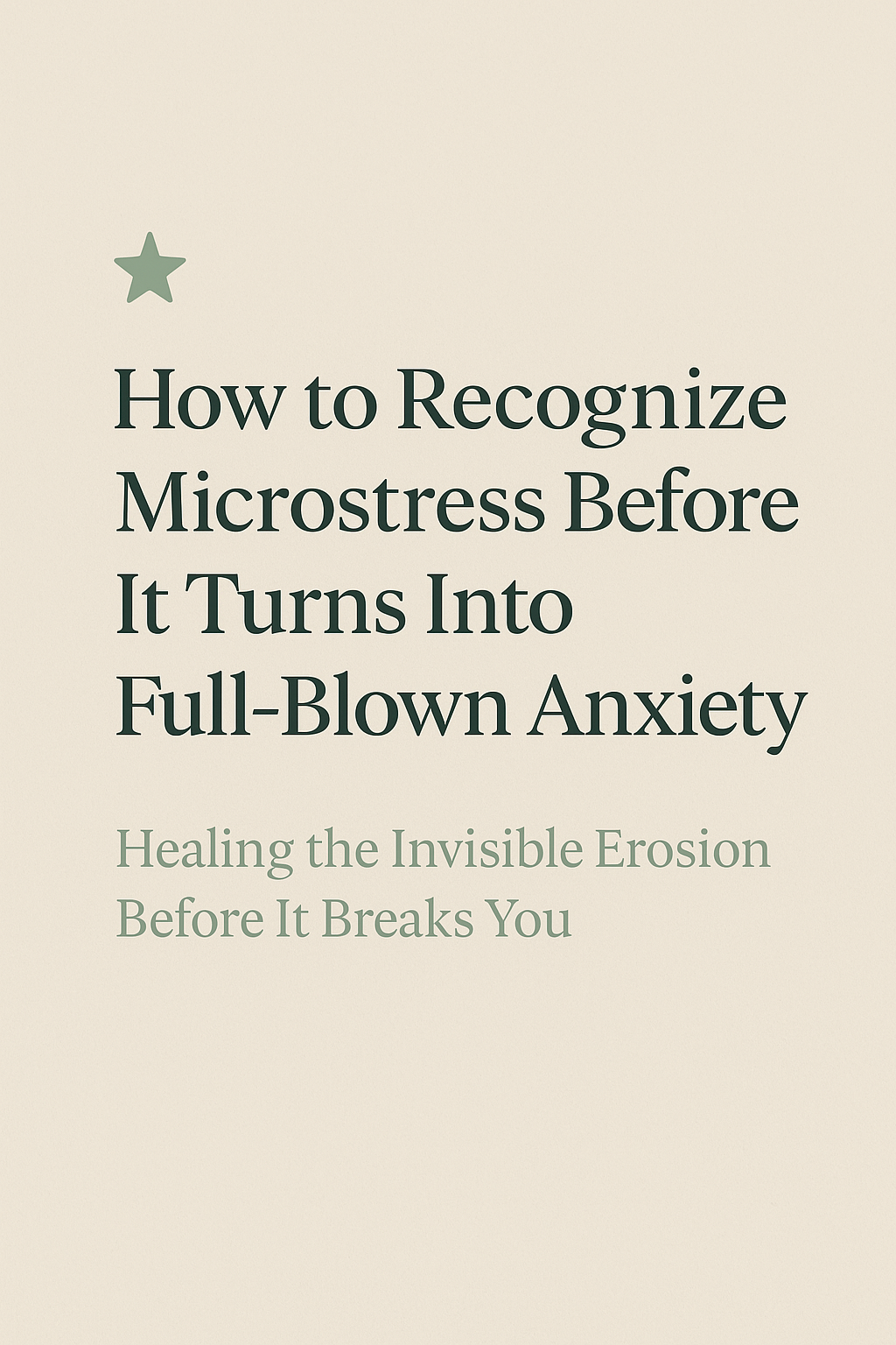 recognize microstress early signs