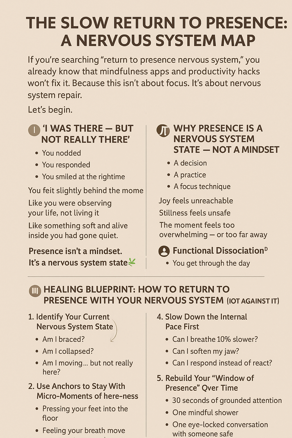 return to presence nervous system healing