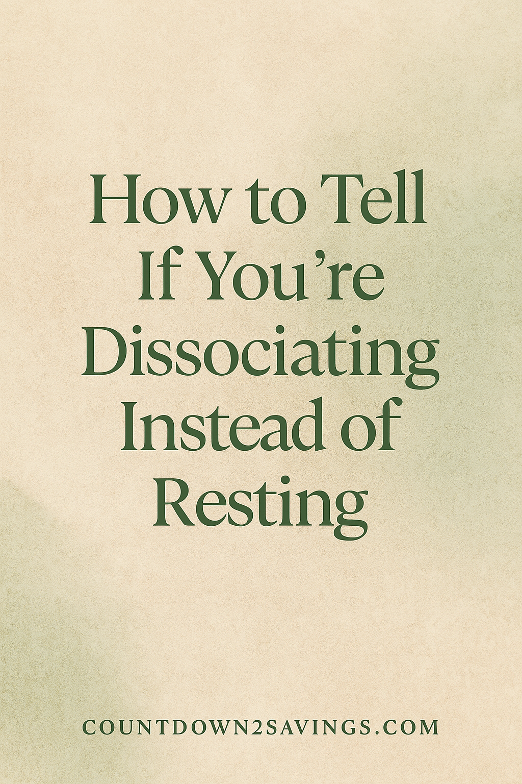 dissociation vs rest nervous system recovery