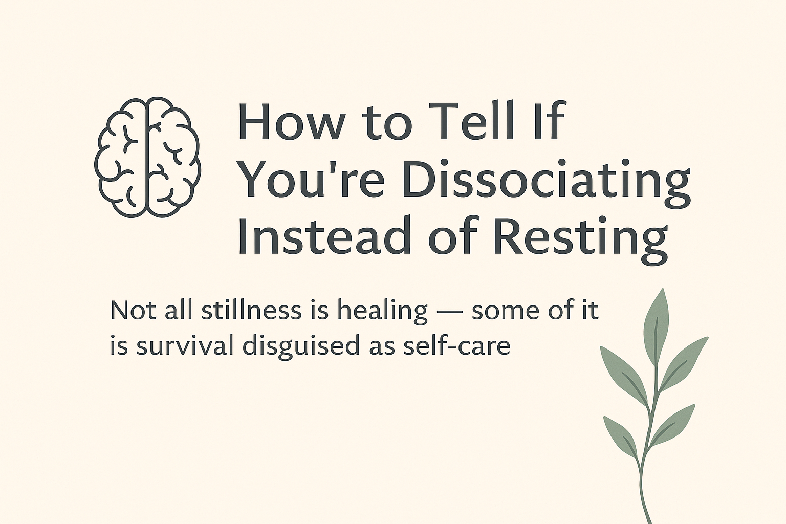 dissociation vs rest nervous system recovery
