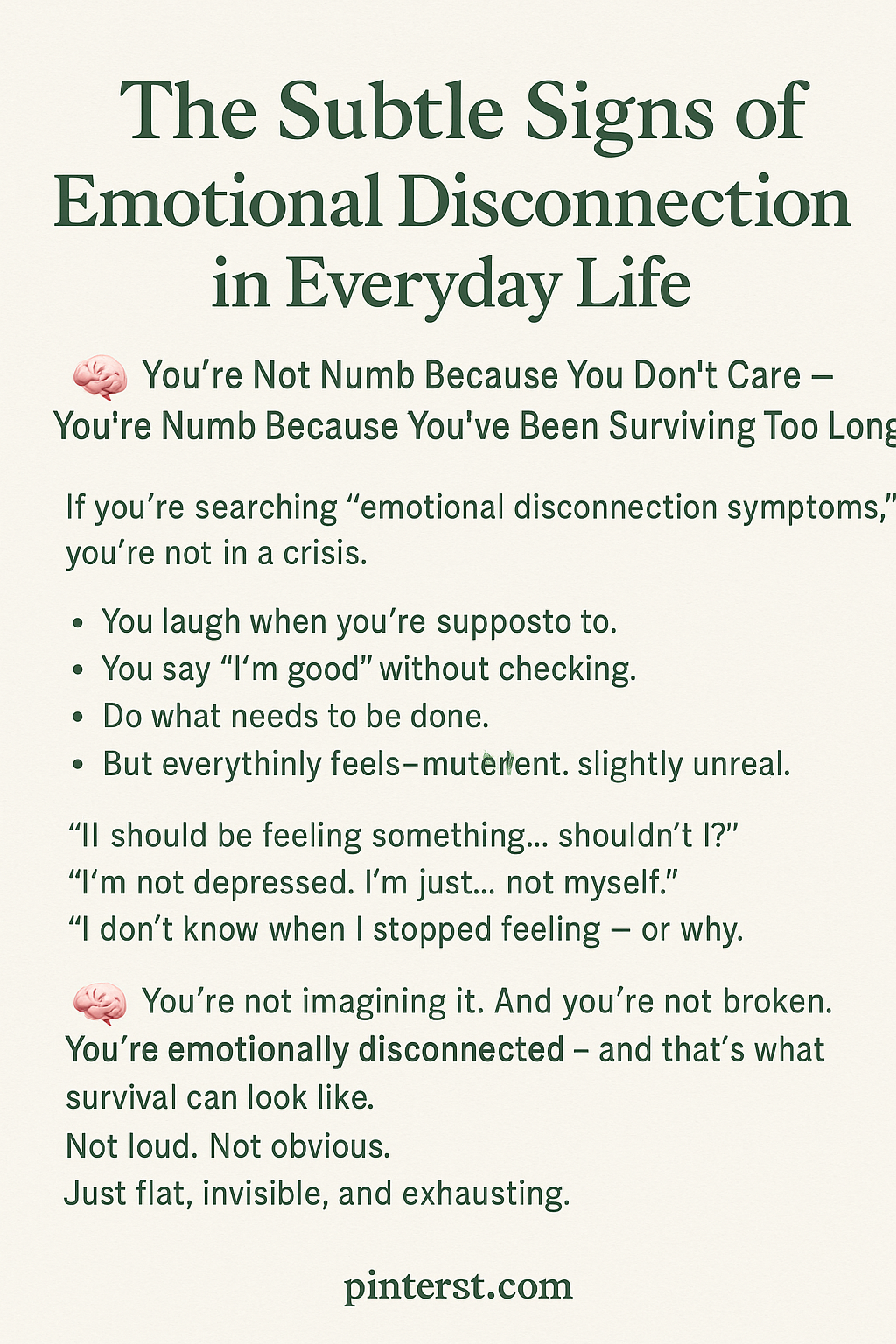 emotional disconnection symptoms nervous system healing