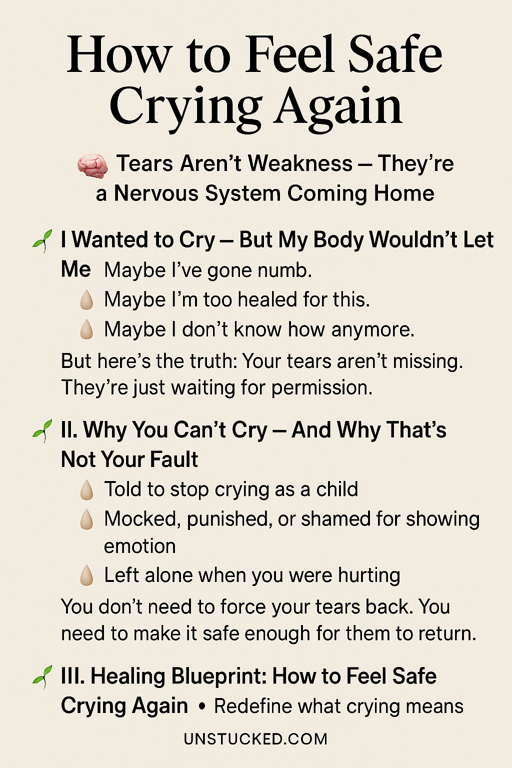 feel safe crying again emotional healing