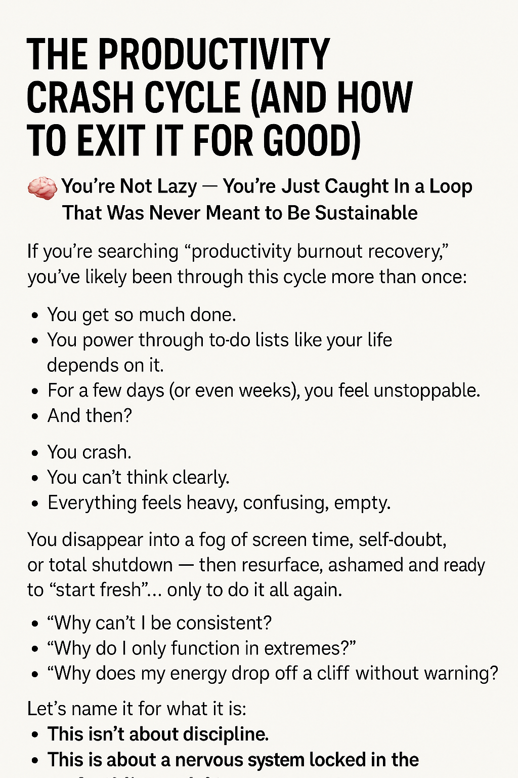 productivity burnout recovery loop