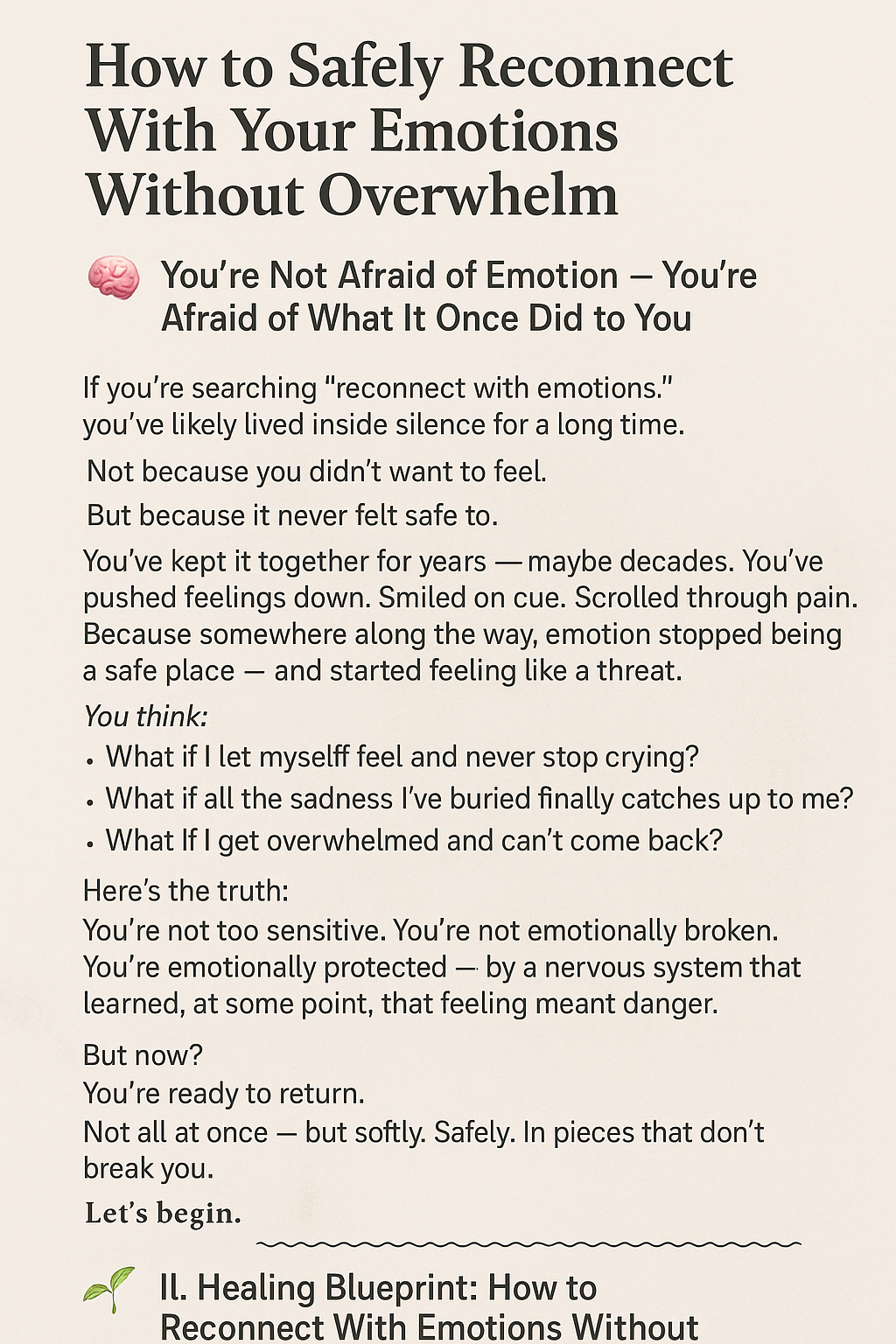 reconnect with emotions trauma-safe emotional healing