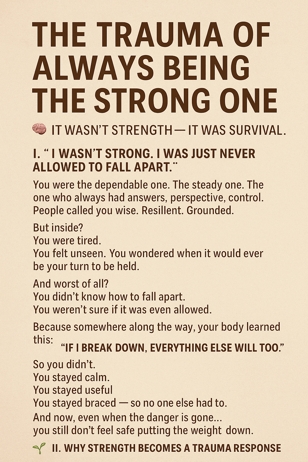 trauma of being the strong one emotional burden